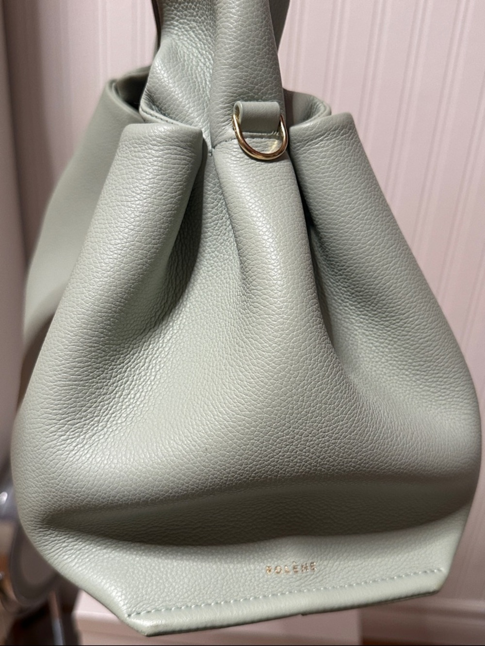 Polene Numero Neuf Mint Green Leather Handbag - Picture 10 of 14
